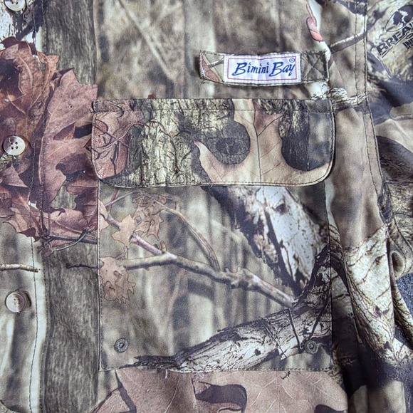 Bimini Bay Camo Men's Large Short Sleeve Button Up Fishing Hunting Outdoors - Picture 2 of 9